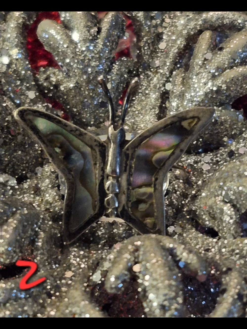 Silver Butterfly Abalone Shell Pendant Brooch - Women Jewelry